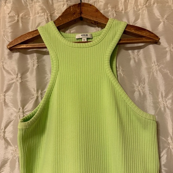 Agolde Bea Ribbed Tank Top Fuji Neon Green - Picture 5 of 15